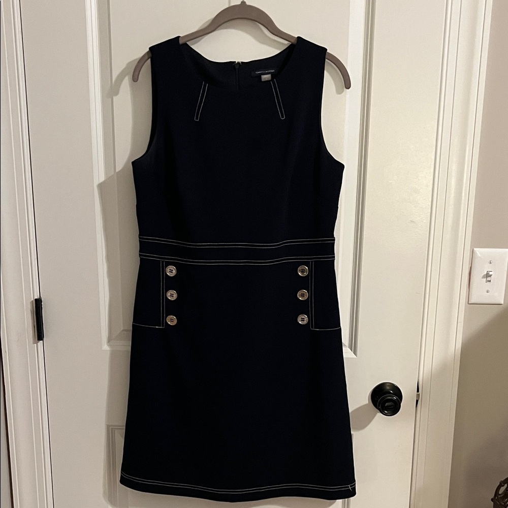 Tommy Hilfiger Navy Mini Dress with Button Accents